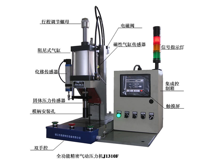 PLC控制壓力、位移監(jiān)控全功能氣動(dòng)壓力機(jī)